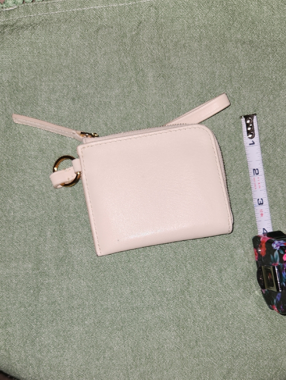 Madewell Cream Zip Wristlet Card Wallet